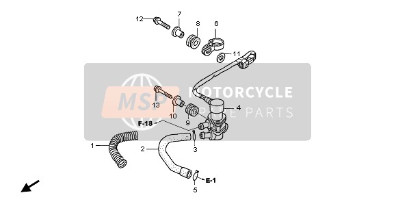 Honda SH150R 2008 Válvula de solenoide para un 2008 Honda SH150R